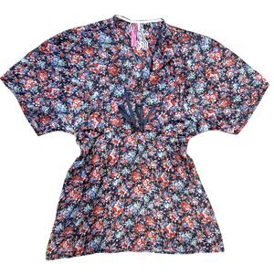 Cinnamon Girl Hawaiian Blouse Kimono Sleeve Size Medium Cottage